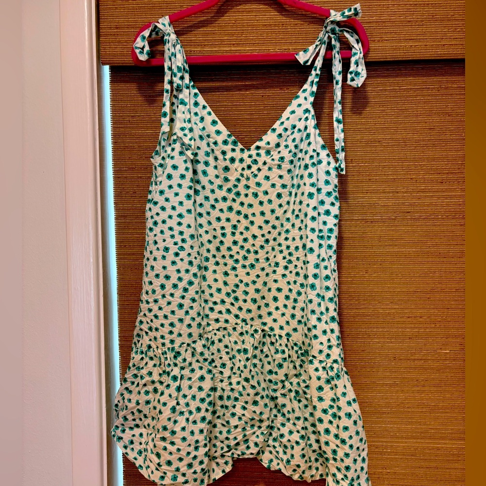 Rebecca Taylor Teal Floral Sleeveless Dress